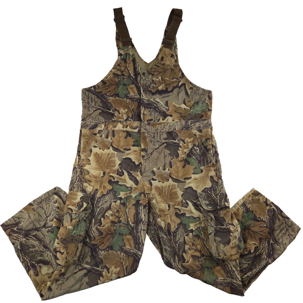 VTG Pella Rugged Outdoor Clothing Bib Overalls XL Reg Real Tree Camo Hunting